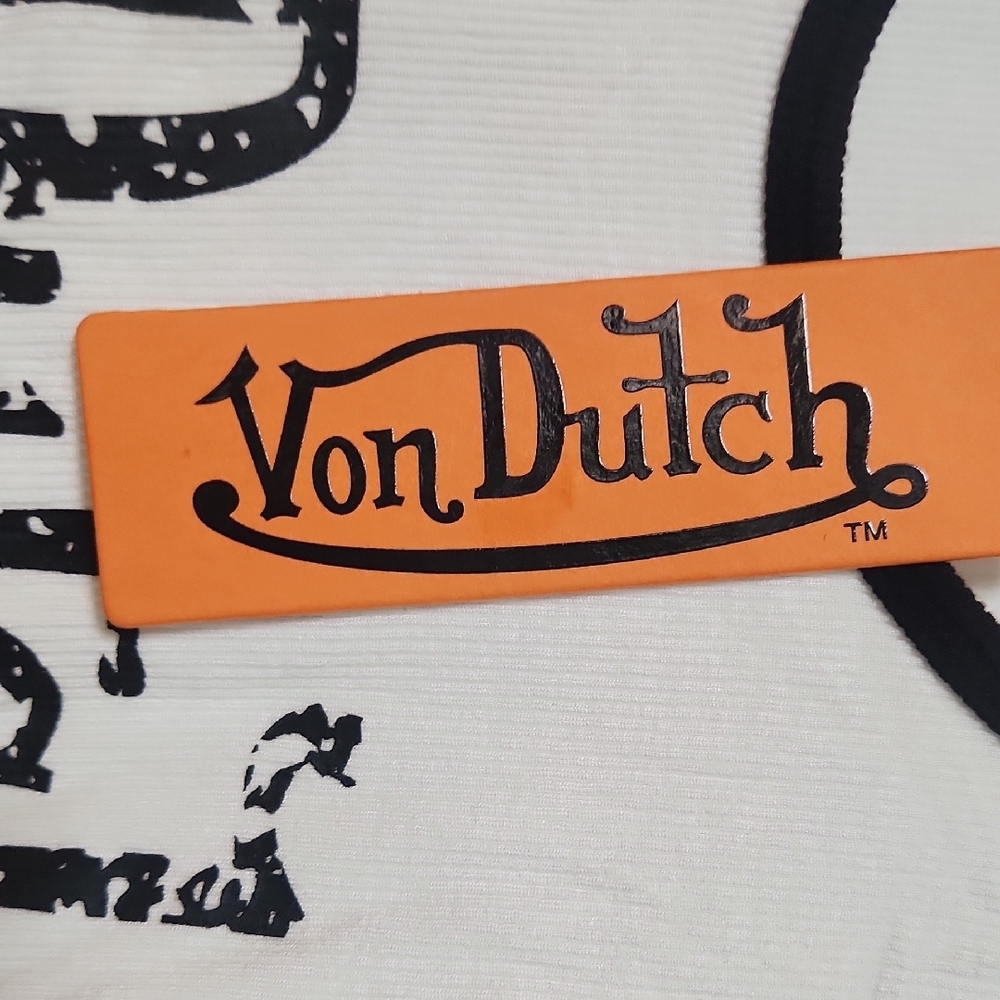 Von Dutch White Tank with Black Trim - Picture 3 of 9